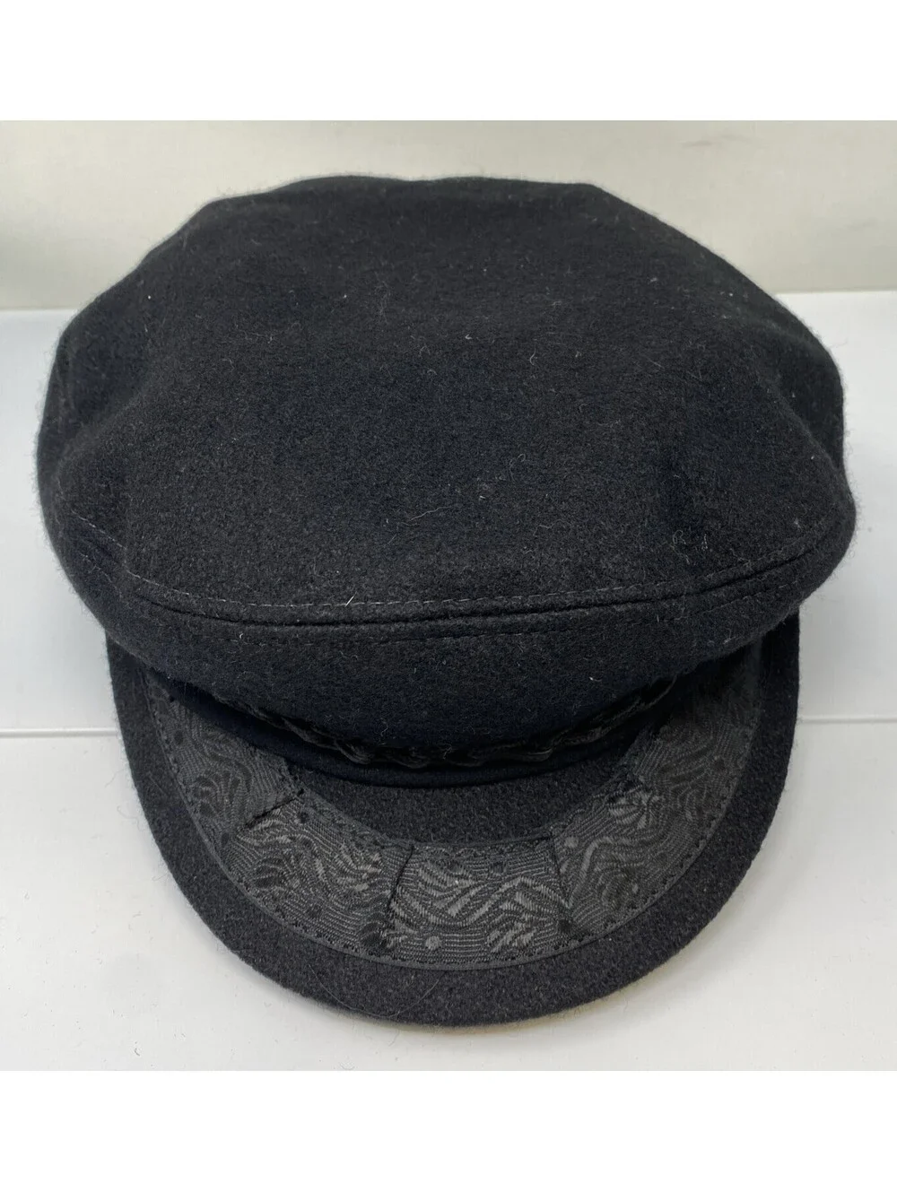 ATHENIAN-FQH Authentic Black Wool Greek Fisherman's Cap 7.5 Handmade in Greece